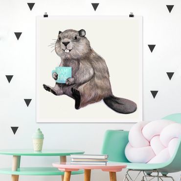 Poster - Illustration Beaver Wit Coffee Mug