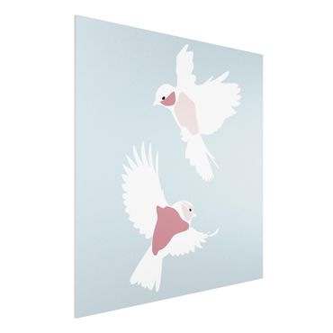 Impression sur forex - Line Art Pigeons Pastel