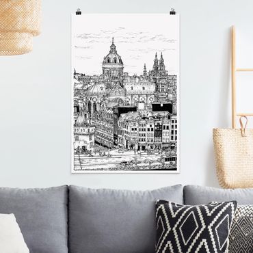Poster architecture & skyline - City Study - Old Town