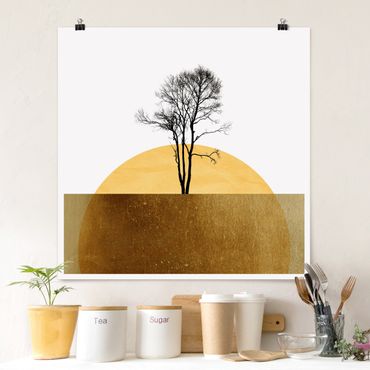 Poster - Golden Sun With Tree