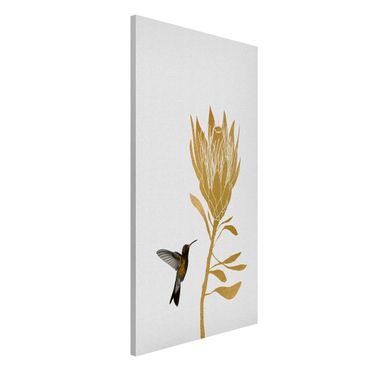 Tableau magnétique - Hummingbird And Tropical Golden Blossom