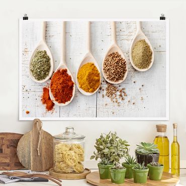 Poster - Wooden Spoon With Spices