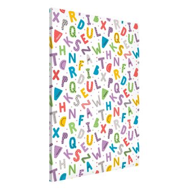 Tableau magnétique - Alphabet With Hearts And Dots In Colourful