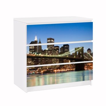 Papier adhésif pour meuble IKEA - Malm commode 3x tiroirs - Brooklyn Bridge In New York
