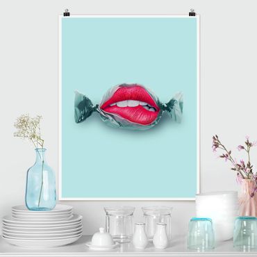 Poster reproduction - Candy With Lips