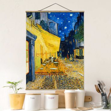 Tableau en tissu avec porte-affiche - Vincent van Gogh - Café Terrace at Night
