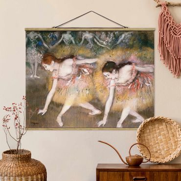Tableau en tissu avec porte-affiche - Edgar Degas - Dancers Bending Down