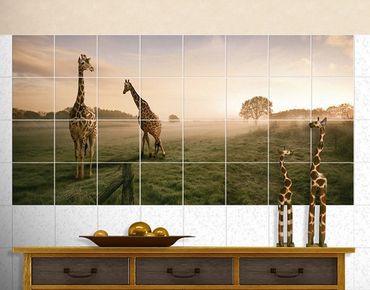 Sticker pour carrelage - Surreal Giraffes