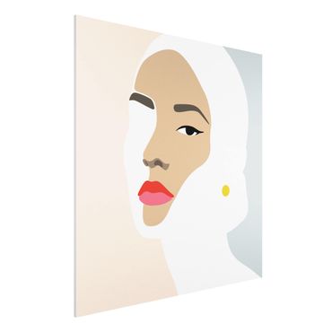Impression sur forex - Line Art Portrait Woman Pastel Grey