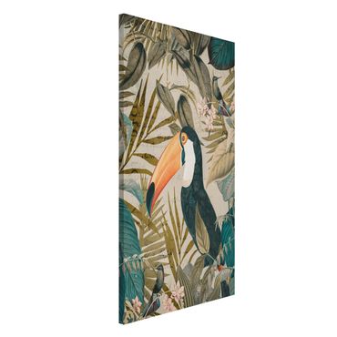 Tableau magnétique - Vintage Collage - Toucan In The Jungle