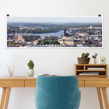 Poster panoramique architecture & skyline - Stockholm City