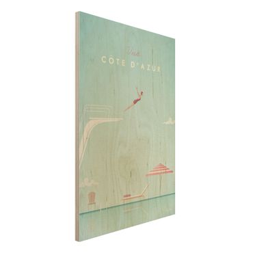 Impression sur bois - Travel Poster - Côte D'Azur