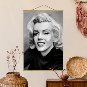 Tableau en tissu avec porte-affiche - Marilyn In Private