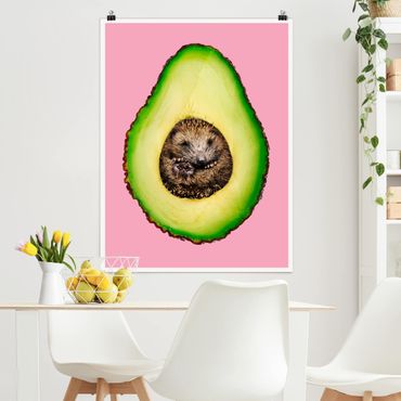 Poster animaux - Avocado With Hedgehog