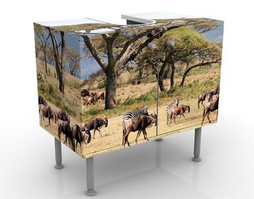 Meubles sous lavabo design - Herd Of Wildebeest In The Savannah