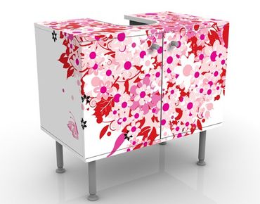 Meubles sous lavabo design - Floral Retro Heart