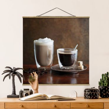 Tableau en tissu avec porte-affiche - Espresso And Latte