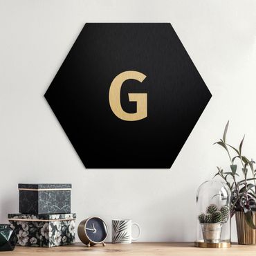 Hexagone en alu Dibond - Letter Black G