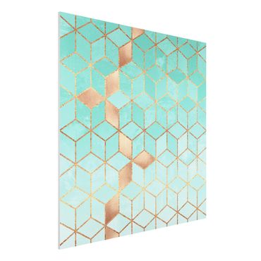 Impression sur forex - Turquoise White Golden Geometry