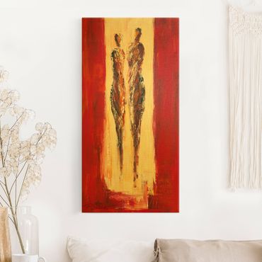 Tableau sur toile or - Couple In Red