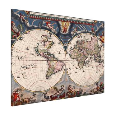 Tableau magnétique - Historic World Map Nova Et Accuratissima Of 1664