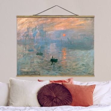 Tableau en tissu avec porte-affiche - Claude Monet - Impression (Sunrise)
