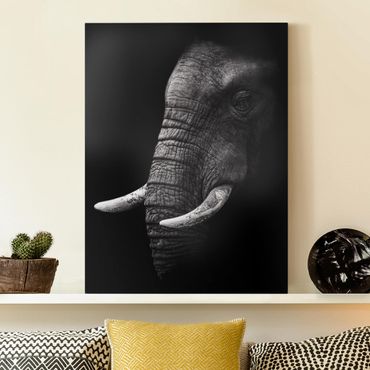 Impression sur toile - Dark Elephant Portrait