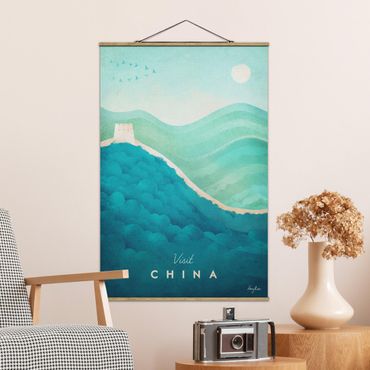 Tableau en tissu avec porte-affiche - Travel Poster - China