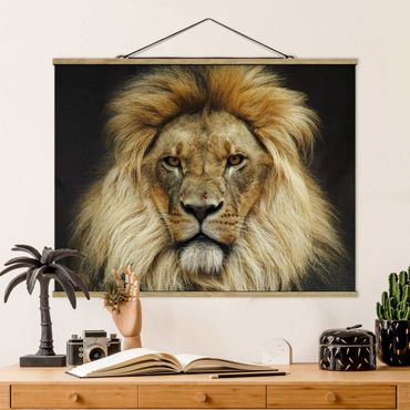 Tableau en tissu avec porte-affiche - Wisdom Of Lion
