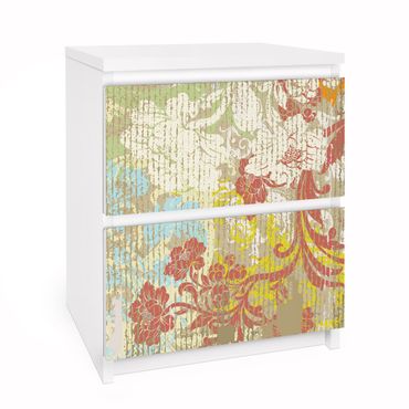 Papier adhésif pour meuble IKEA - Malm commode 2x tiroirs - Flowers Of Past Time