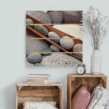Impression sur bois - Still Life With Grey Stones