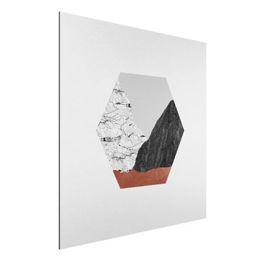 Tableau sur aluminium - Copper Mountains Hexagonal Geometry