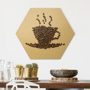 Hexagone en alu Dibond - Coffee Beans Cup