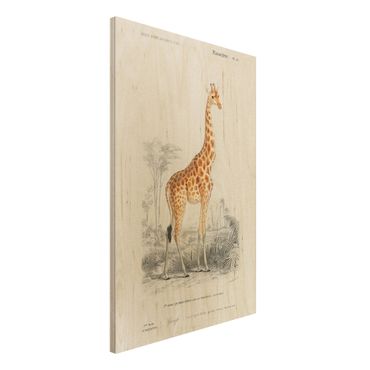 Impression sur bois - Vintage Board Giraffe
