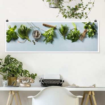 Poster panoramique cuisine - Bundled Herbs