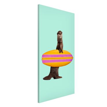 Tableau magnétique - Otter With Surfboard
