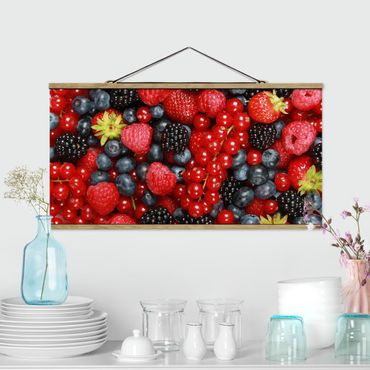 Tableau en tissu avec porte-affiche - Fruity Berries