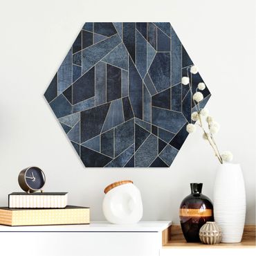 Hexagone en forex - Blue Geometry Watercolour
