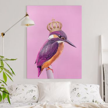 Tableau sur toile - Pink Kingfisher With Crown
