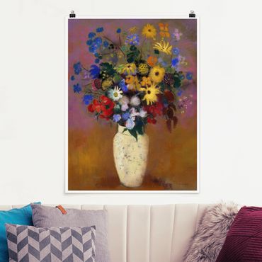 Poster reproduction - Odilon Redon - White Vase with Flowers