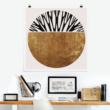 Poster - Abstract Shapes - Golden Circle