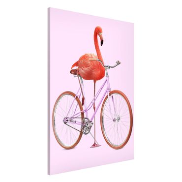 Tableau magnétique - Flamingo With Bicycle