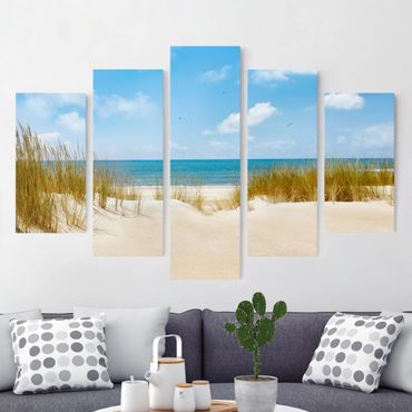 Impression sur toile 5 parties - Beach On The North Sea