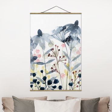 Tableau en tissu avec porte-affiche - Wildflower Watercolour II