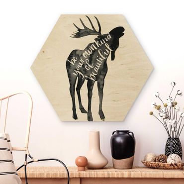 Hexagone en bois - Animals With Wisdom - Elk