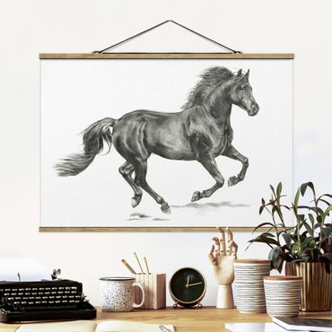 Tableau en tissu avec porte-affiche - Wild Horse Trial - Stallion