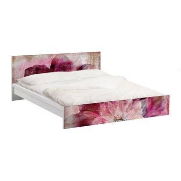 Papier adhésif pour meuble IKEA - Malm lit 140x200cm - Grunge Flower