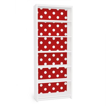 Papier adhésif pour meuble IKEA - Billy bibliothèque - No.DS92 Dot Design Girly Red