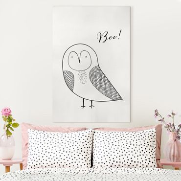 Impression sur toile - Owl Boo Drawing