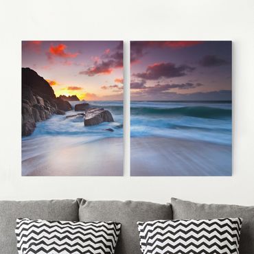 Impression sur toile 2 parties - By The Sea In Cornwall